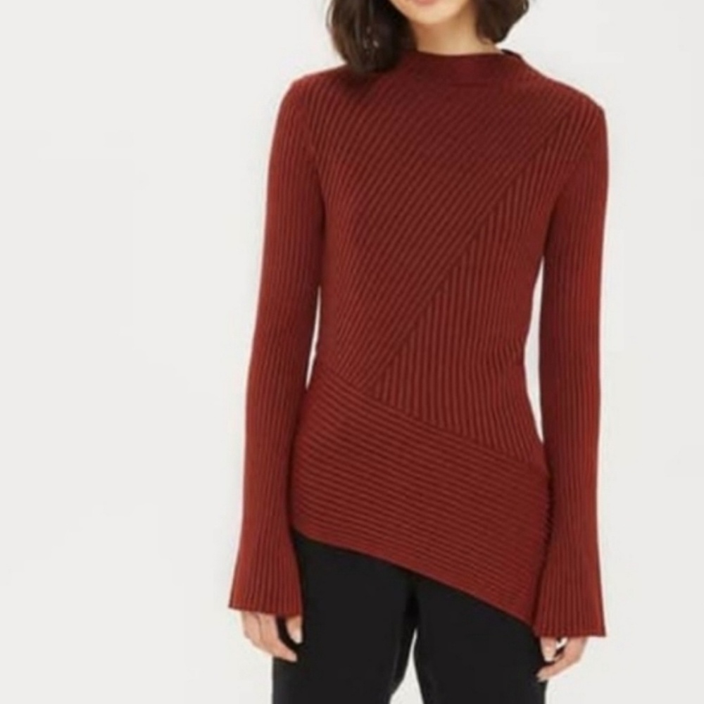 Topshop assymetrical long sleeve top